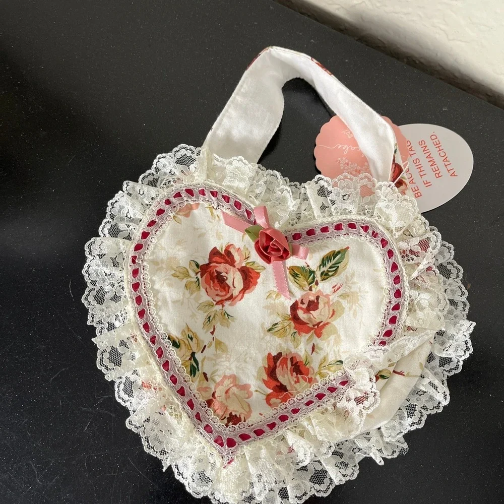 Dollcake Ever After Heart Bag Cream Floral NWT Lace Cottagecore Victorian